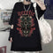 Playera Gótica Unisex Estampada Cuello Redondo Manga Corta Oversize