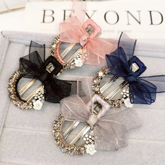 Pasador de Mariposa con Malla de Encaje - Accesorio de Cabello Elegante Metal