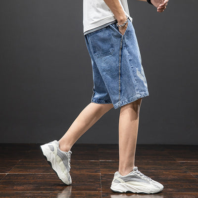Shorts Denim Sueltos Rectos Versátiles para Hombre - Image 5
