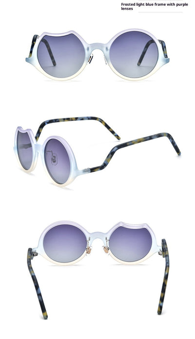 Gafas de Sol Unisex Bicolor con Diseño Irregular Mate - Image 13