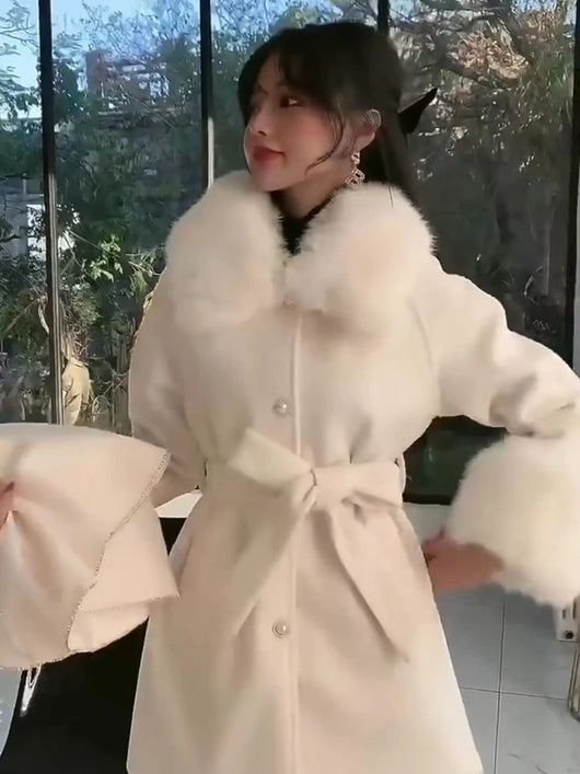 Abrigo Capa Oversize de Lana para Mujer - Diseño Océano - Image 8