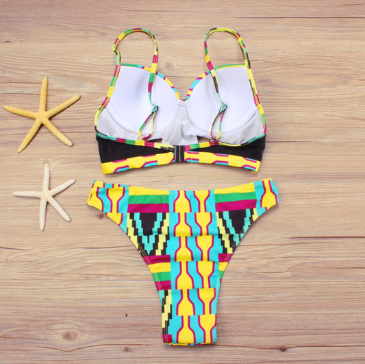Bikini de Cintura Alta con Estampados Múltiples - Image 2