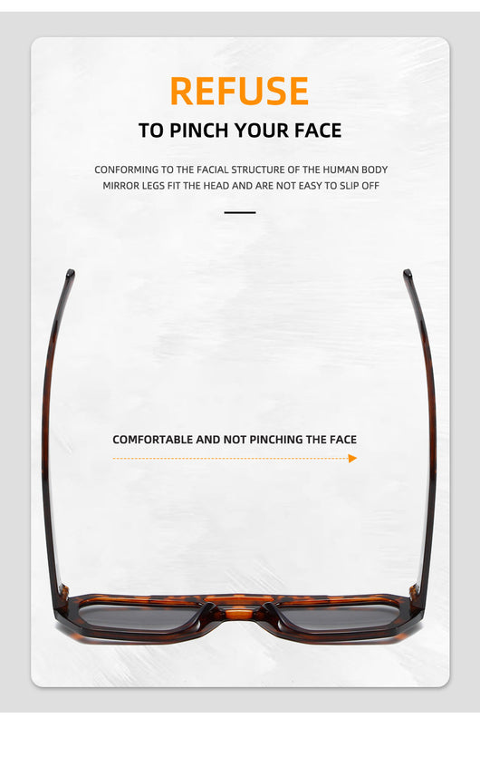 Minimalist square fashion sunglasses with a tortoiseshell frame and light brown lenses, angled view. - Image 36