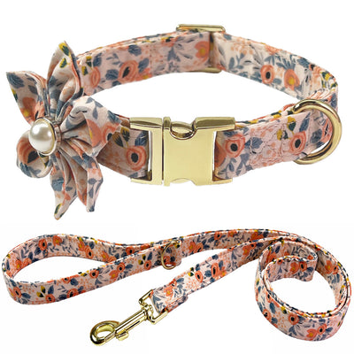 Collar Correa para Perro Mediano y Grande con Letras Personalizadas y Diseño Floral Metálico - Image 15