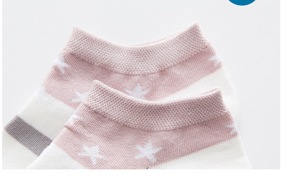Calcetines Invisibles de Algodón Transpirable con Diseño Rayas Estrellas - Image 6