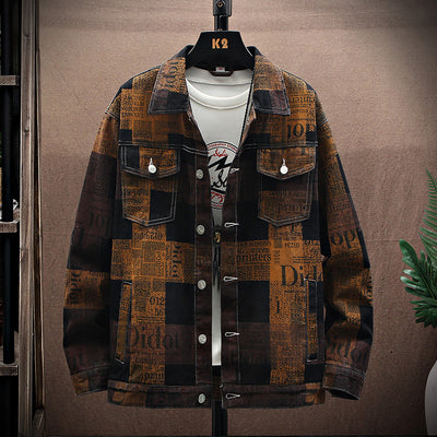 Chaqueta Denim Oversized Estampada para Hombre Talla Grande - Image 6