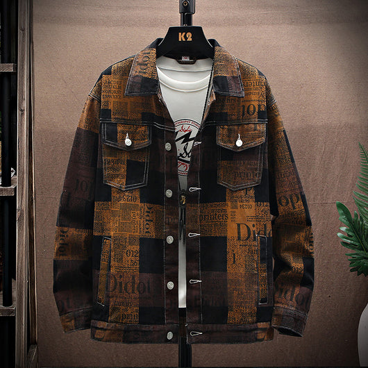 Chaqueta Denim Oversized Estampada para Hombre Talla Grande - Image 6