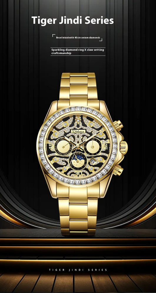 Reloj Mecánico Automático Hombre con Calendario Sol Luna Estrella Resistente al Agua - Image 14