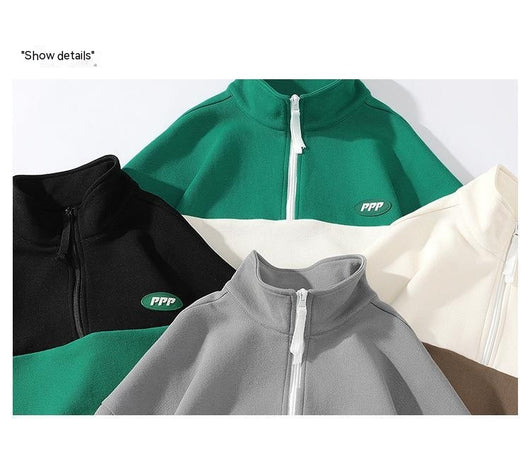 Suéter Cuello Alto Hombre Estilo Europeo Contraste de Colores Casual Deportivo - Image 15
