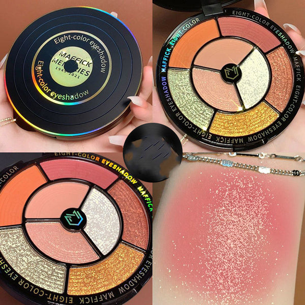 Paleta de Sombras de 8 Colores Tonos Tierra, Naranja y Neón Vibrante