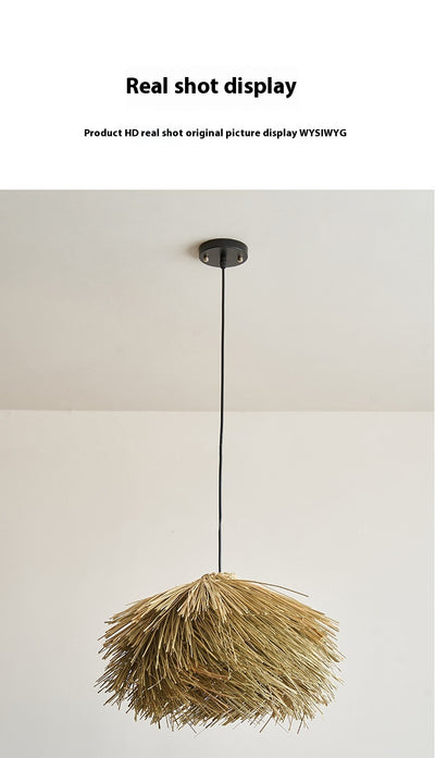 Lámpara Colgante Tejida en Ratán Estilo Wabi Sabi Japonés - Image 13