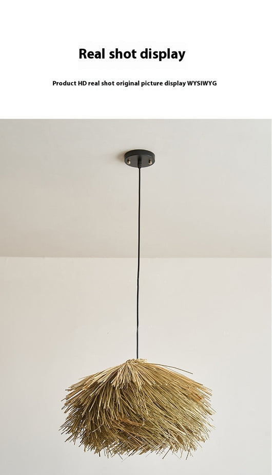 Lámpara Colgante Tejida en Ratán Estilo Wabi Sabi Japonés - Image 13