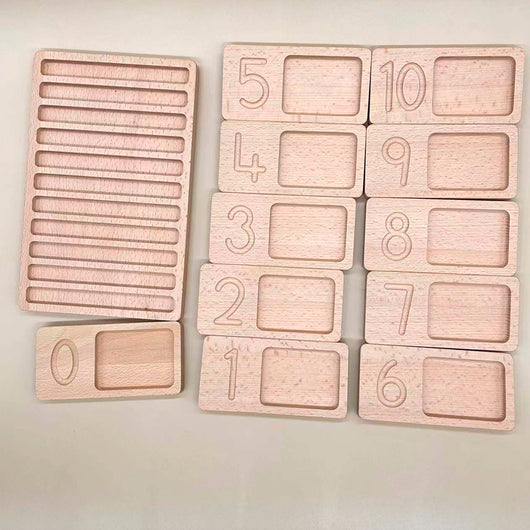 Tablero de Conteo Montessori con Marco de Nogal y Bandeja Pirámide - Image 14