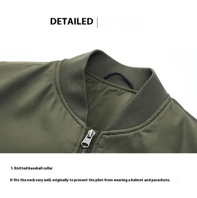 Chaqueta Piloto Holgada con Cuello Beisbolero para Hombre - Image 13