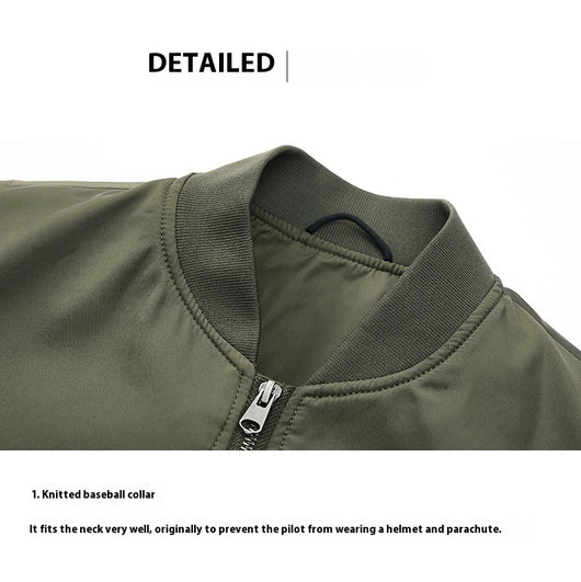 Chaqueta Piloto Holgada con Cuello Beisbolero para Hombre - Image 13