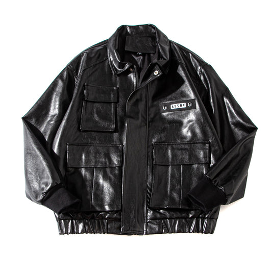 Chaqueta de Cuero para Motociclista Hombre - Diseño Moderno y Holgado