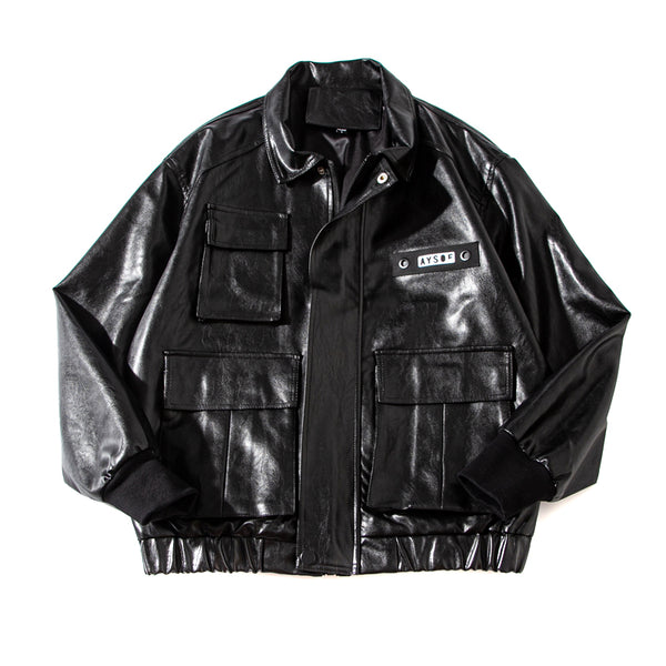 Chaqueta de Cuero para Motociclista Hombre - Diseño Moderno y Holgado