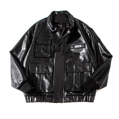 Chaqueta de Cuero para Motociclista Hombre - Diseño Moderno y Holgado