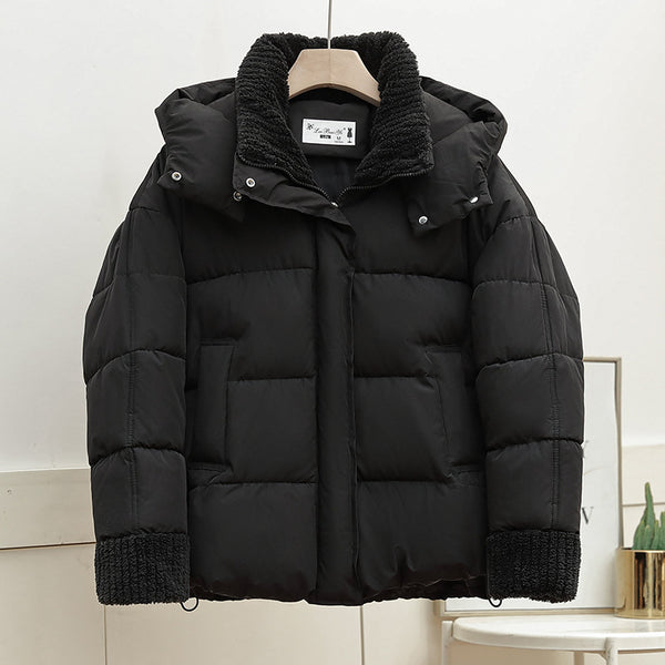 Chaqueta Acolchada Suelta con Capucha en Algodón