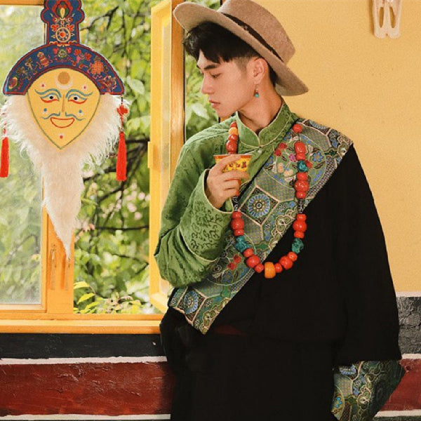 Traje Tradicional Tibetano para Hombre - Ropa Auténtica de Lhasa
