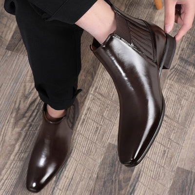 Botas Chelsea Puntiagudas Estilo Británico para Hombre - Zapatos Formales de Cuero - Image 5