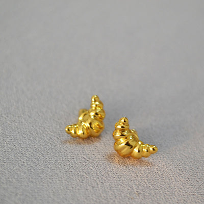 Aretes de Botón Diseño Minimalista Japones Croissant Personalidad - Image 10