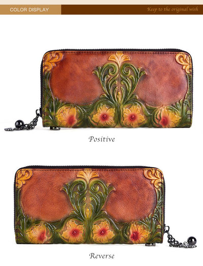 Billetera de Cuero Estampado Vintage - Image 4