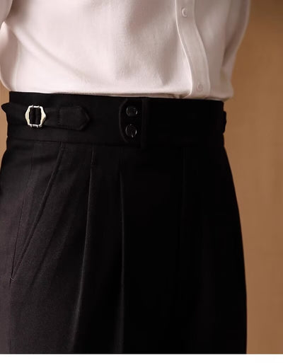 Pantalones de Invierno Rectos Cintura Alta para Hombre con Hebillas Parisinas - Image 35