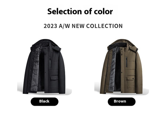 Abrigo Acolchado Térmico para Hombre Adulto Mayor - Chaqueta Gruesa con Capucha - Image 11
