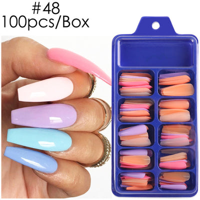 Uñas Postizas de Pasta Completa con Durabilidad Extendida - Acabado Ballet Azul - Image 33