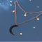 Moon Clavicle Chain with Negro Diamonds Rose Dorado