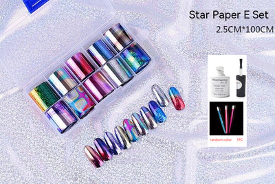 Set de 12 Láminas Decorativas para Uñas - Transferencias Nail Art - Image 5