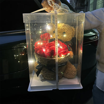 Osito Peluche Viral con Canasta de Rosas - Regalo Perfecto para Mamá - Image 2