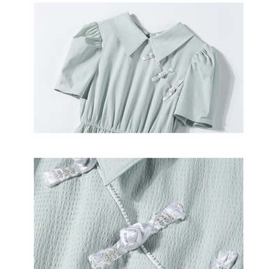 Falda Midi Cintura Alta con Botones y Manga Corta - Image 14