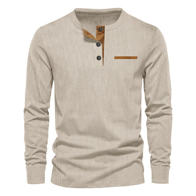 Henley de Pana para Hombre - Ajuste Slim, Manga Larga, Diseño Minimalista - Image 34