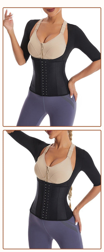 Faja Deportiva Reductora con 10 Varillas y Manga Corta - Cintura Controladora - Image 6