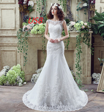Vestido de Novia Sirena con Encaje Sensual y Cola Larga - Image 22