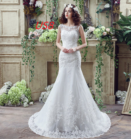 Vestido de Novia Sirena con Encaje Sensual y Cola Larga - Image 22