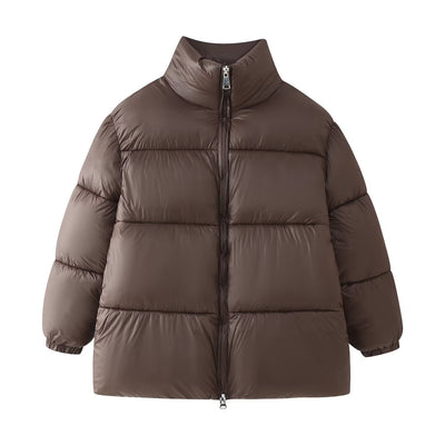 Abrigo de Algodón con Cuello Mao Minimalista y Versátil para Mujer - Image 6