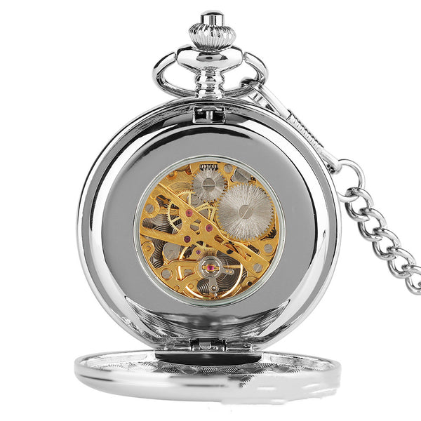 Reloj de Bolsillo Mecánico Vintage Minimalista Doble Cara - Image 4