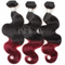 Brazilian Wavy Wig Two-Tone Wine Red - High Density Real Hair