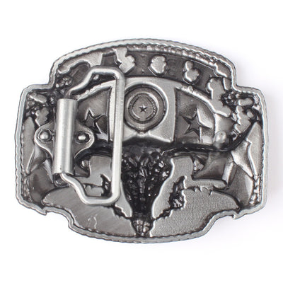 Cinturón de Cuero Estilo Vaquero con Hebilla Longhorn Texas 3.8cm - Image 10