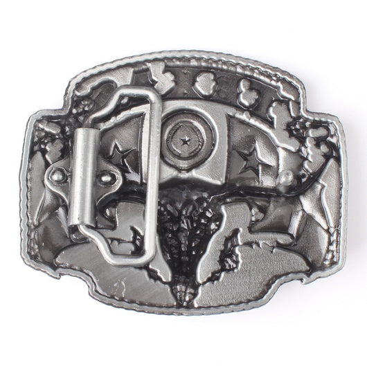 Cinturón de Cuero Estilo Vaquero con Hebilla Longhorn Texas 3.8cm - Image 10