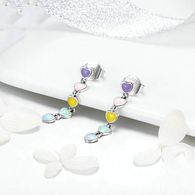 Aretes de Corazón Arcoíris Hipoalergénicos - Image 3