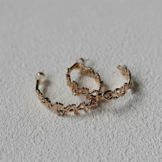 Aretes de Letras Metálicas Personalizadas Estilo Ins - Pendientes C - Image 14