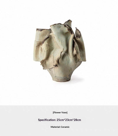 Jarrón Cerámico Wabi-Sabi Escultural para Sala de Estar - Image 3