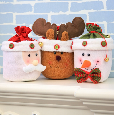 Bolsa de Regalo Navideña con Muñeco de Nieve y Campana - Decoración Festiva - Image 4