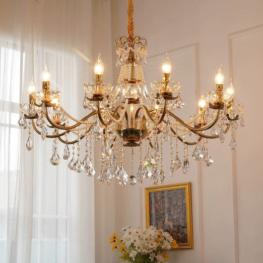Lámpara de Araña de Cristal Estilo Lujo Francés para Sala - Image 4