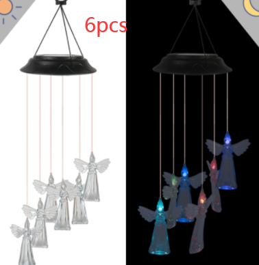 Lámpara Solar Cambia Colores con Carillón de Viento - Bola de Cristal Colibrí y Mariposa - Image 26