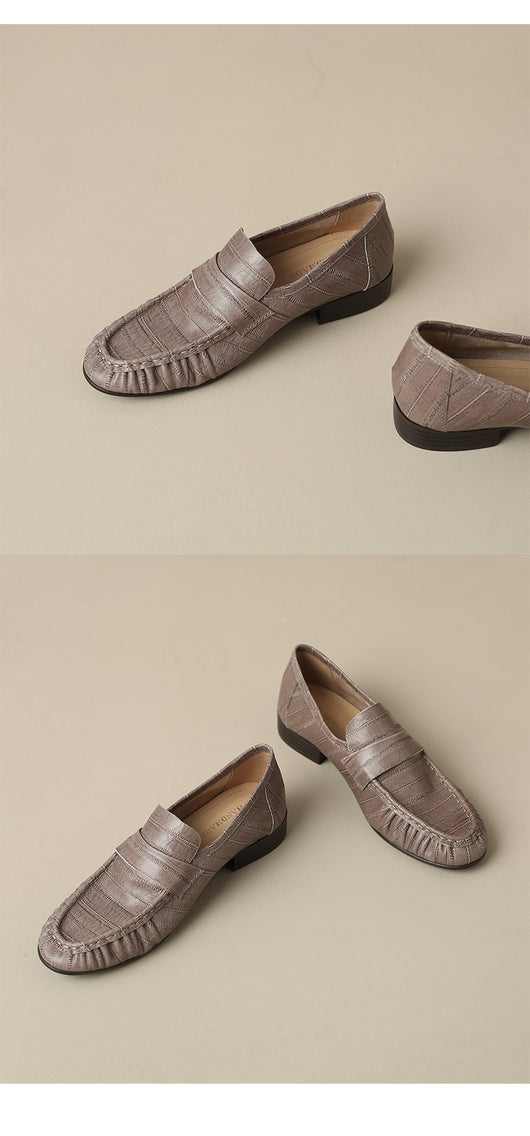 Mocasines Casuales de Cuero para Mujer con Pliegues Elegantes - Image 15